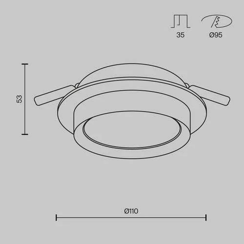 Встраиваемый светильник Downlight Hoop, 1xGX53 Белый с Серебром (Maytoni Technical, DL086-GX53-RD-WS) - Amppa.ru