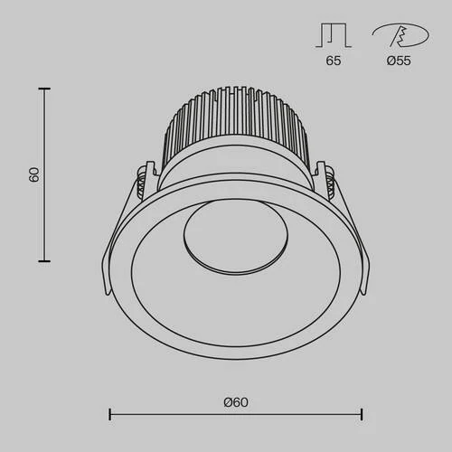 Встраиваемый светильник Downlight Zoom, LED 6W, 4000K, Белый (Maytoni Technical, DL034-01-06W4K-D-W) - Amppa.ru