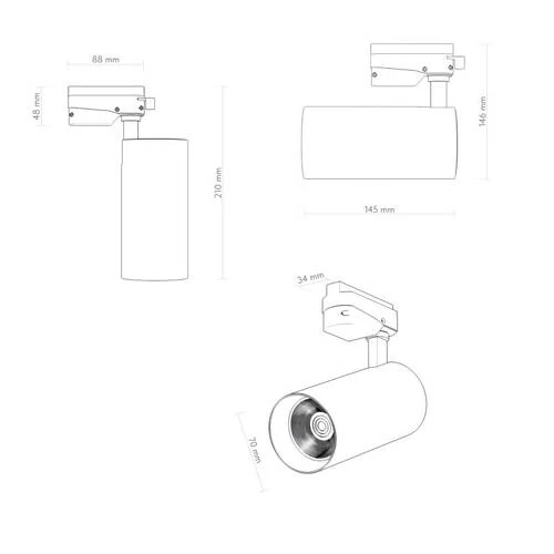 Трековый однофазный светильник SOLID KOPER, Led 24W, 3000K, черный (Denkirs, DK6453-BK) - Amppa.ru