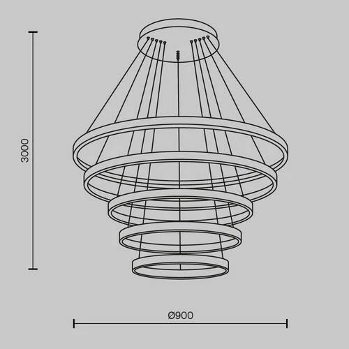 Подвесной светильник Modern Rim, LED 174W, Черный, Белый (Maytoni, MOD058PL-L200BK) - Amppa.ru