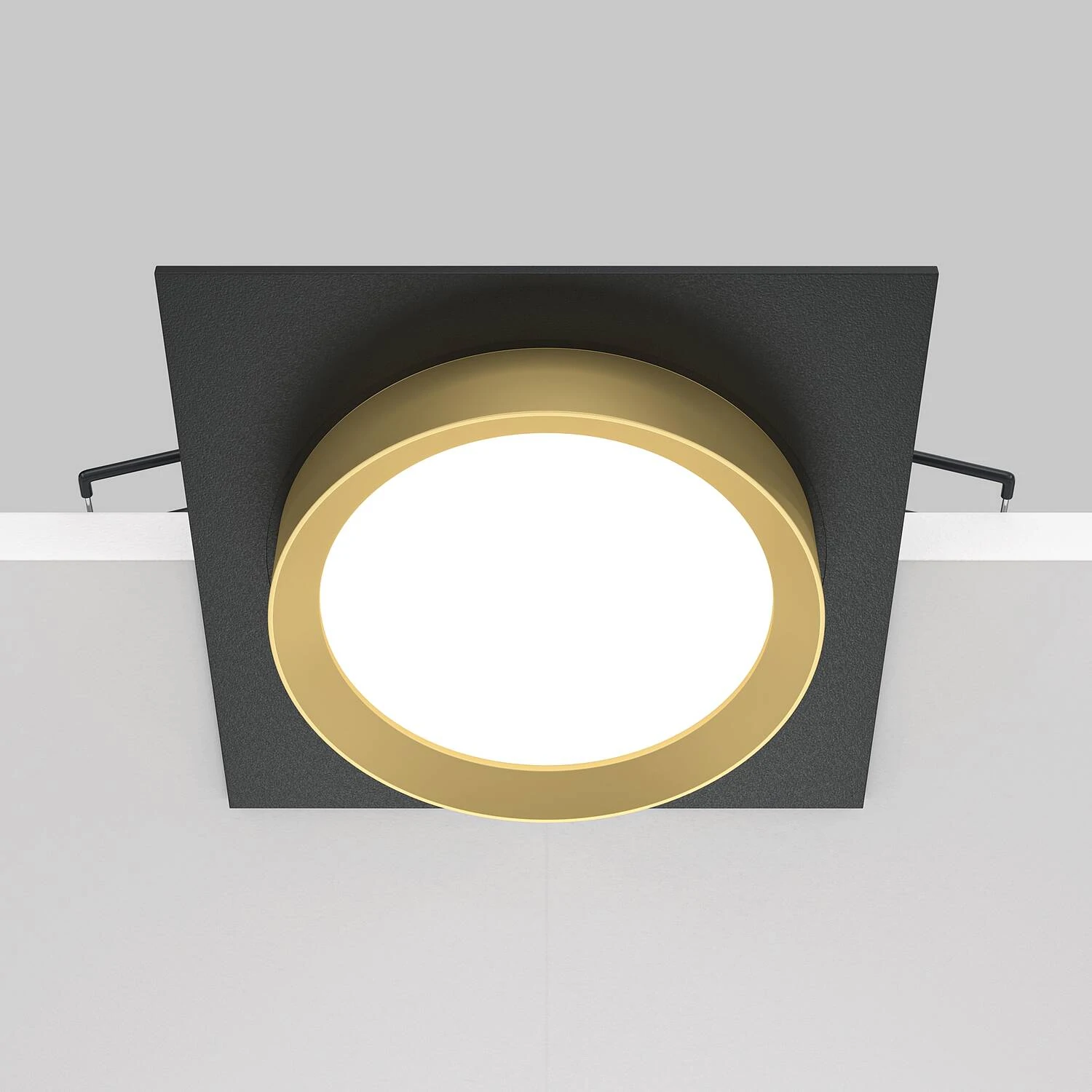 Встраиваемый светильник Downlight Hoop, 1xGX53 Черный с Золотом (Maytoni Technical, DL086-GX53-SQ-BG) - Amppa.ru