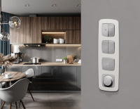 Комплект механизма 2-клавишного перекрестного выключателя 10A-250V OMEGA Серебро глянец QUANT (OP4030, VM125) (Ambrella Volt, MO403030)