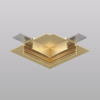 Угловой элемент трека SHINE HIDE для ГКЛ 12,5 мм, 90°, потолок–потолок, сатинированная латунь, алюминий